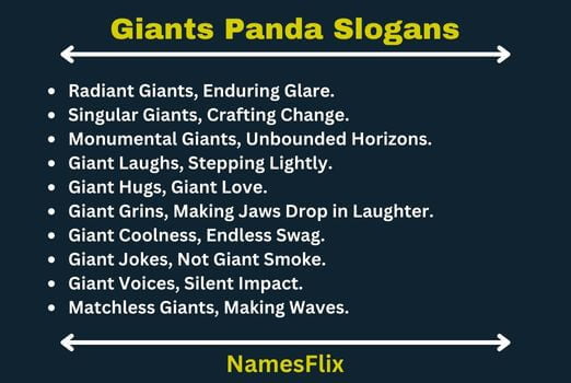 Giants Panda Slogans
