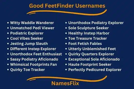 Good-FeetFinder Usernames