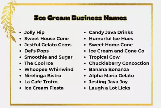 Ice Cream Business Names