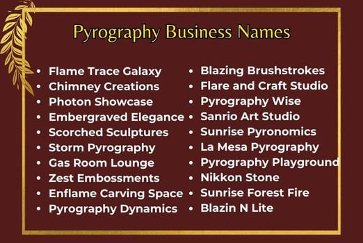 Pyrography Business Names