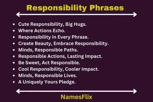 Responsibility Phrases