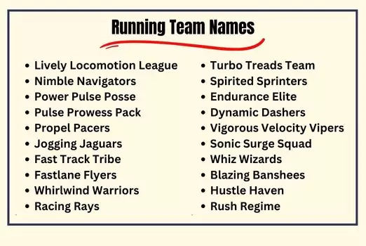 Running team Names