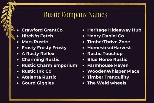 Rustic Company Names