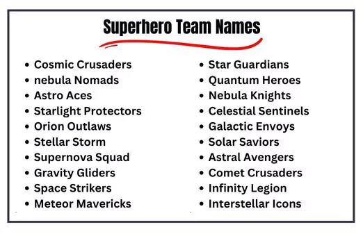 Superhero Team Names