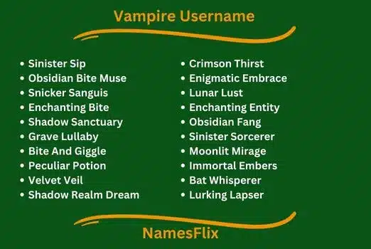 Vampire Usernames