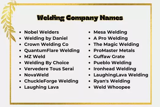 Welding Company Names