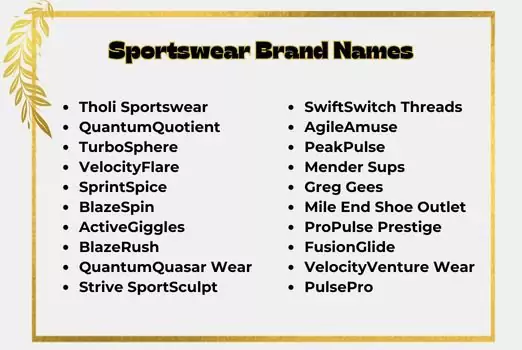 Sportswear Brand Names