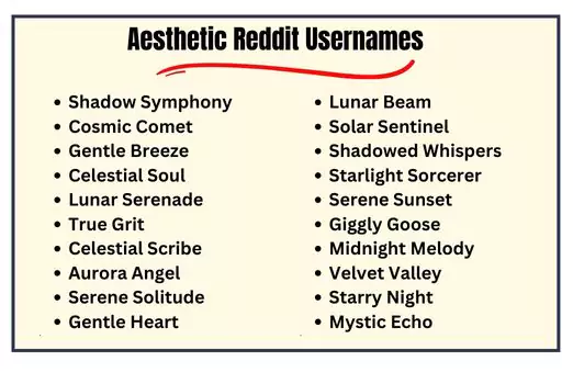 Aesthetic Reddit Usernames