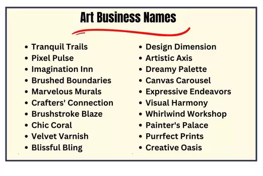 Art Business Names