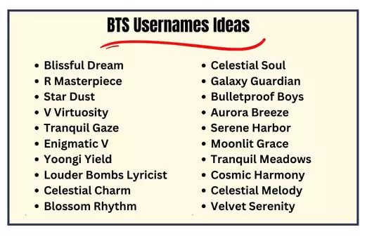 BTS Usernames Ideas