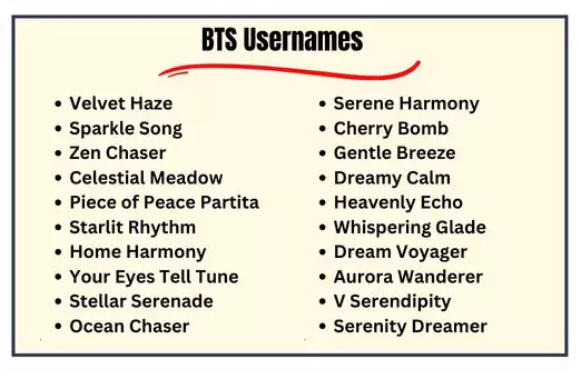 BTS Usernames