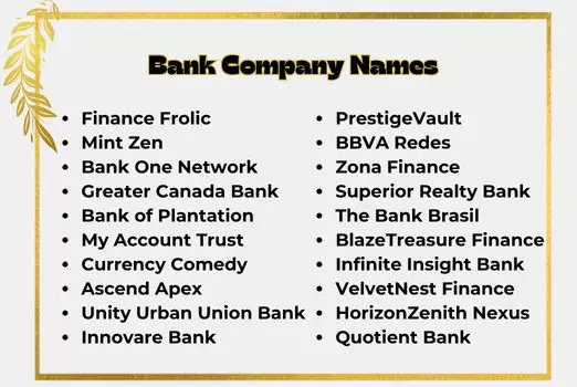 Bank Company Names