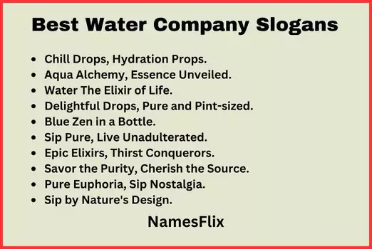 Best Water Company Slogans