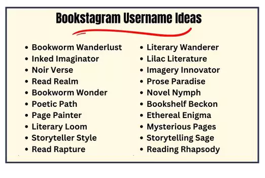 Bookstagram Username Ideas