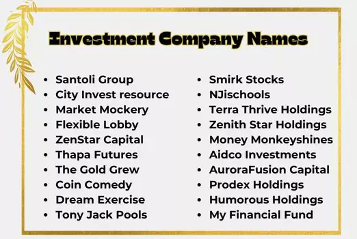 Investment Company Names