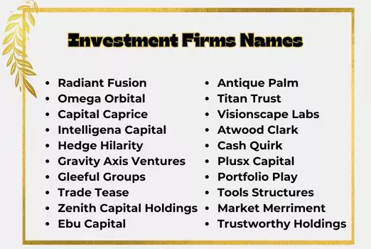 Investment Firm Names