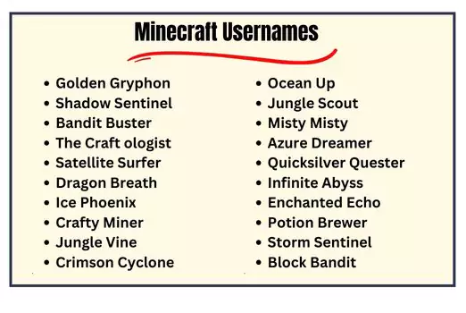 Minecraft Usernames