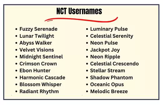 NCT Usernames