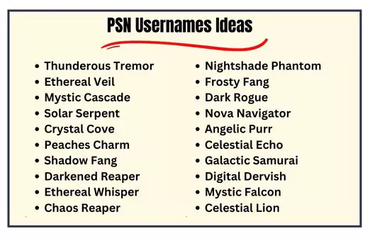 PSN Usernames Ideas