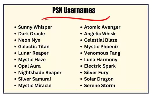 PSN Usernames