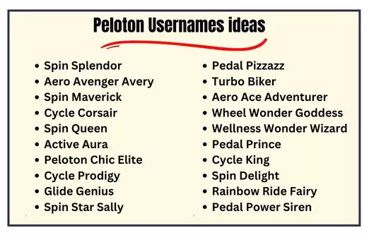 Peloton Usernames Ideas