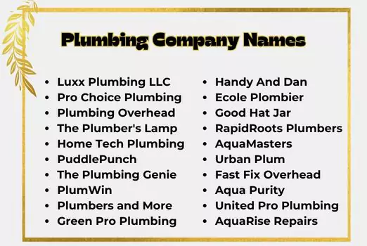 Plumbing Company Names