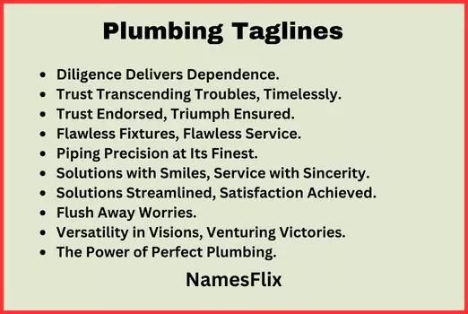 Plumbing Taglines