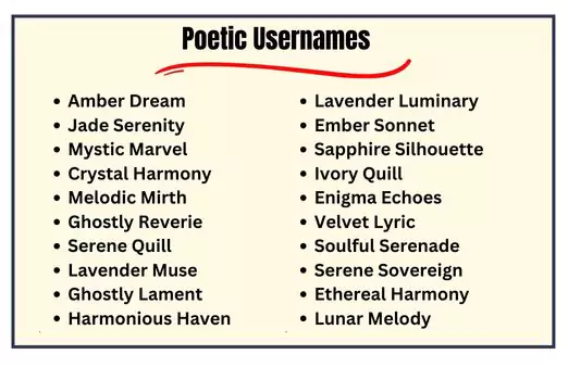 Poetic Usernames