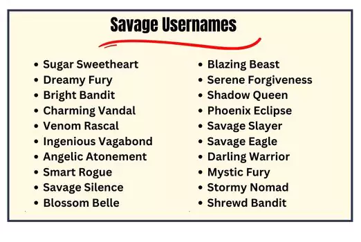 Savage Usernames
