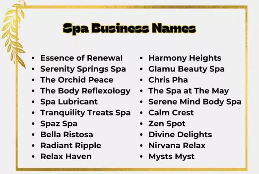 Spa Business Names