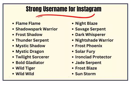 Strong Username for Instagram