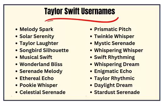 Taylor Swift Usernames
