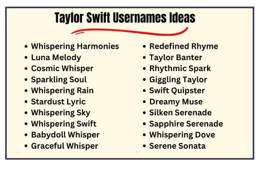 Taylor Swift Usernames Ideas