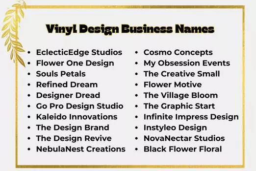 Vinyl Design Business Names