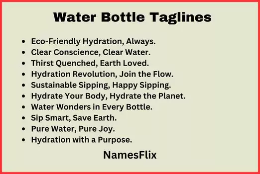 Water Bottle Taglines