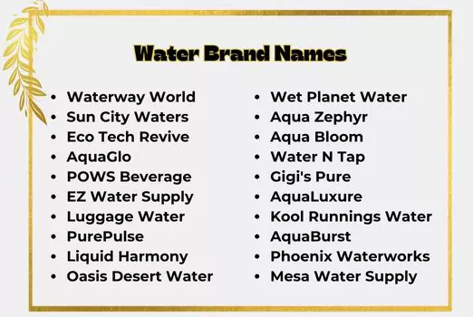 Water Brand Names