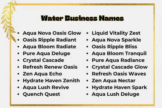 Water Business Names
