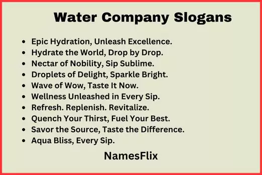 Water Company Slogans