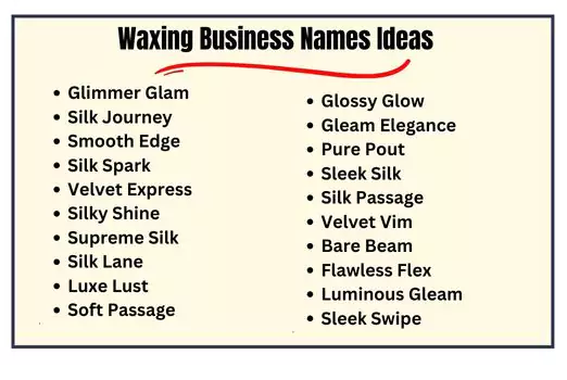 Waxing Business Names Ideas