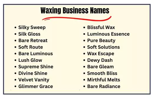 Waxing Business Names