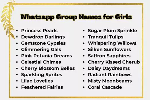 Whatsapp Group Names for Girls