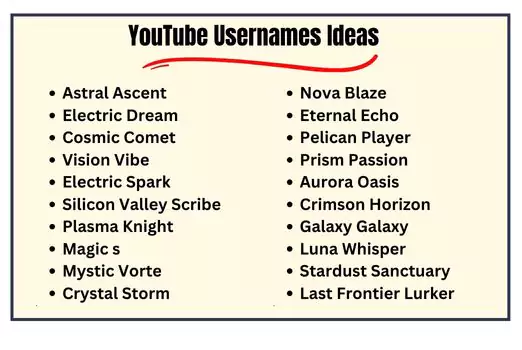YouTube Usernames Ideas