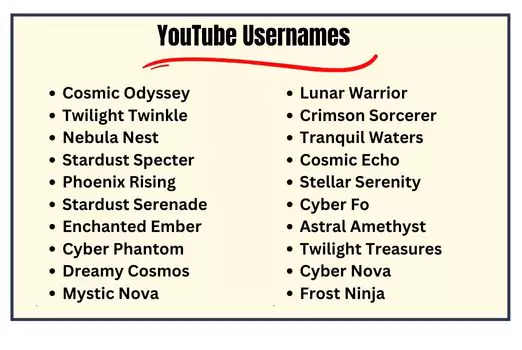 YouTube Usernames