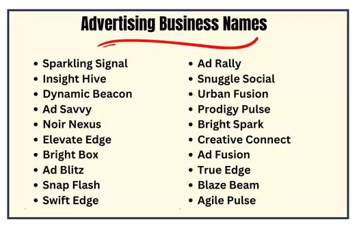 Advertising Business Names