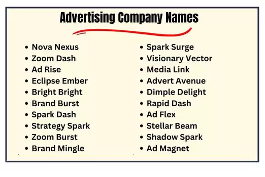 Advertising Company Names