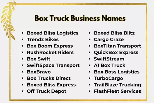 Box Truck Business Names