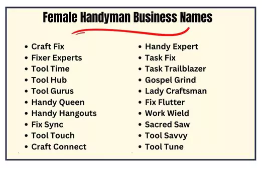 Female Handyman Business Names