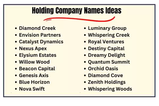 Holding Company Names Ideas