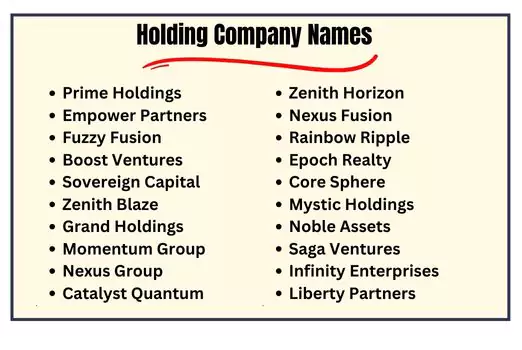 Holding Company Names