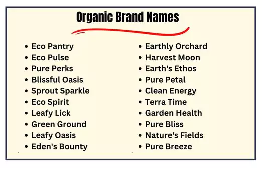 Organic Brand Names